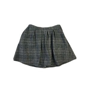 Modcloth Gray Plaid Flannel Pleated Midi Schoolgirl Skirt Womens L